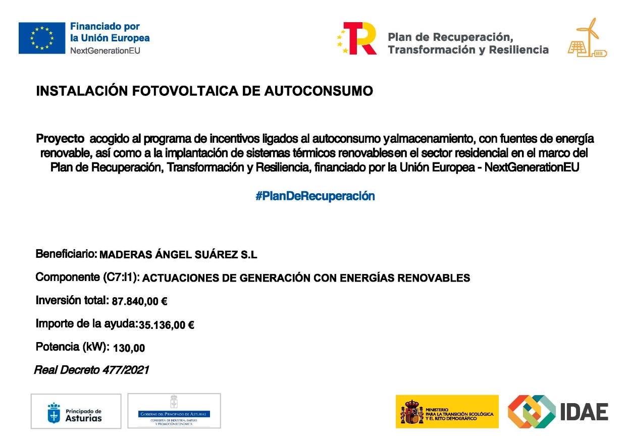 Proyecto Energético Maderas Angel Suárez S.L.